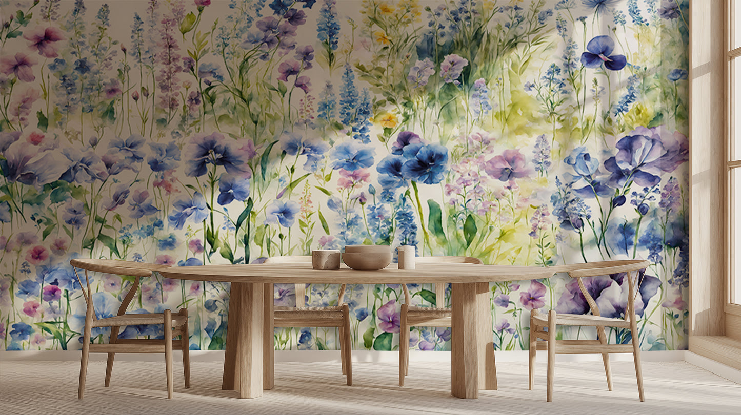 Watercolor Wildflower Field wall art - XWALLX