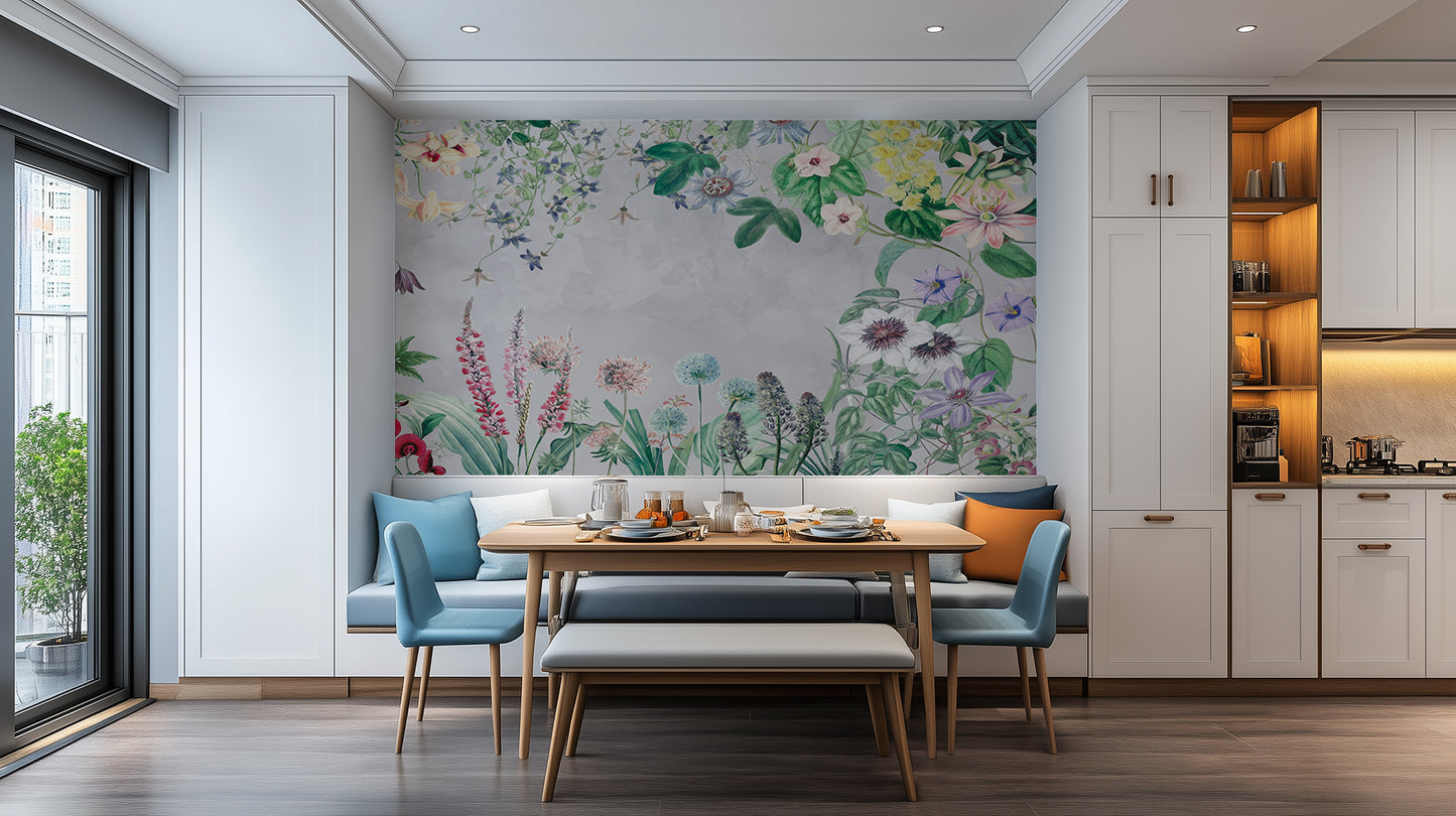Vibrant Botanical Flourish wall mural - XWALLX
