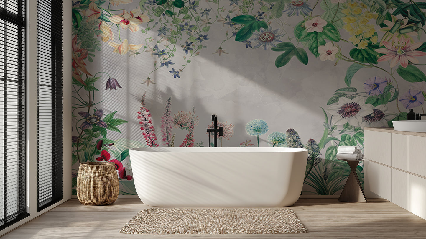 Vibrant Botanical Flourish wallpaper mural - XWALLX