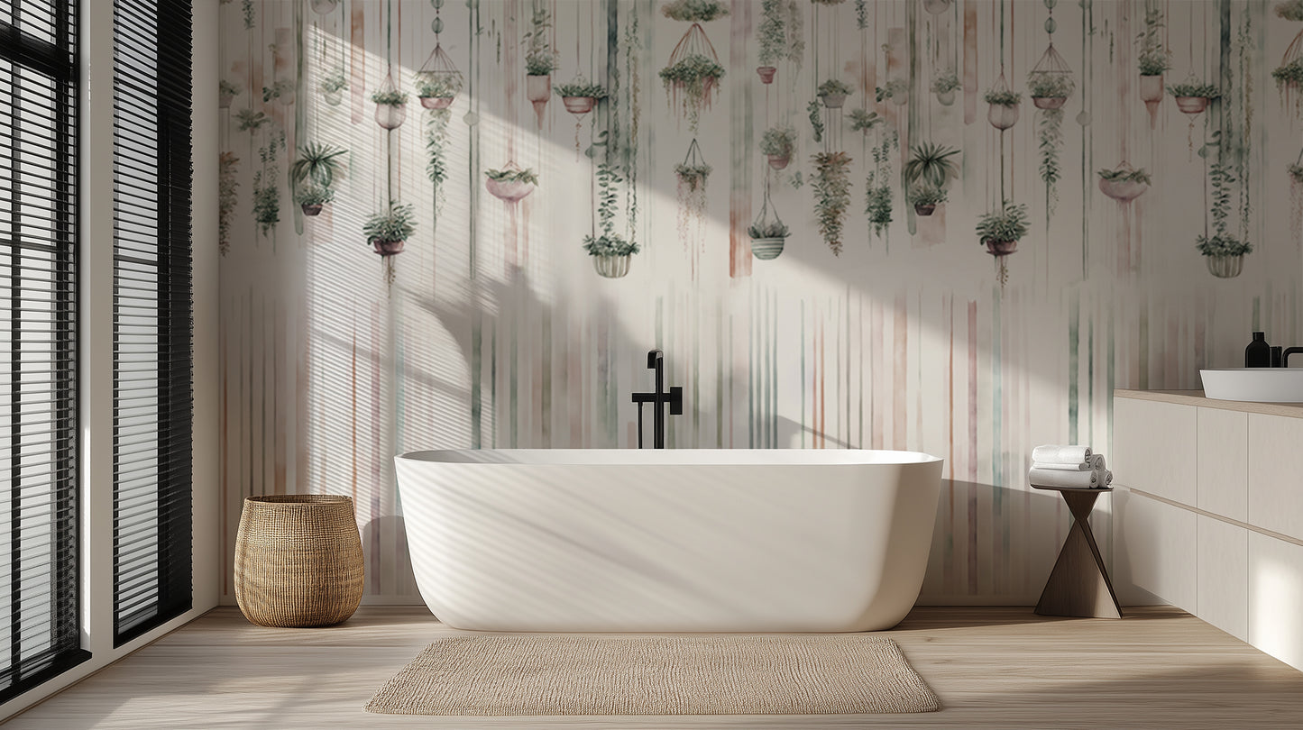 Hanging Botanical Watercolor wallpaper mural - XWALLX