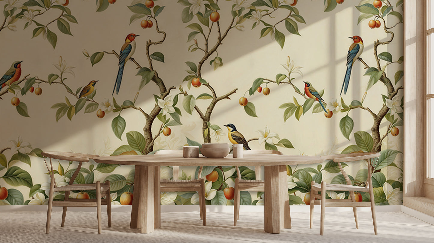 Exotic Birds Fruiting Tree wall art - XWALLX