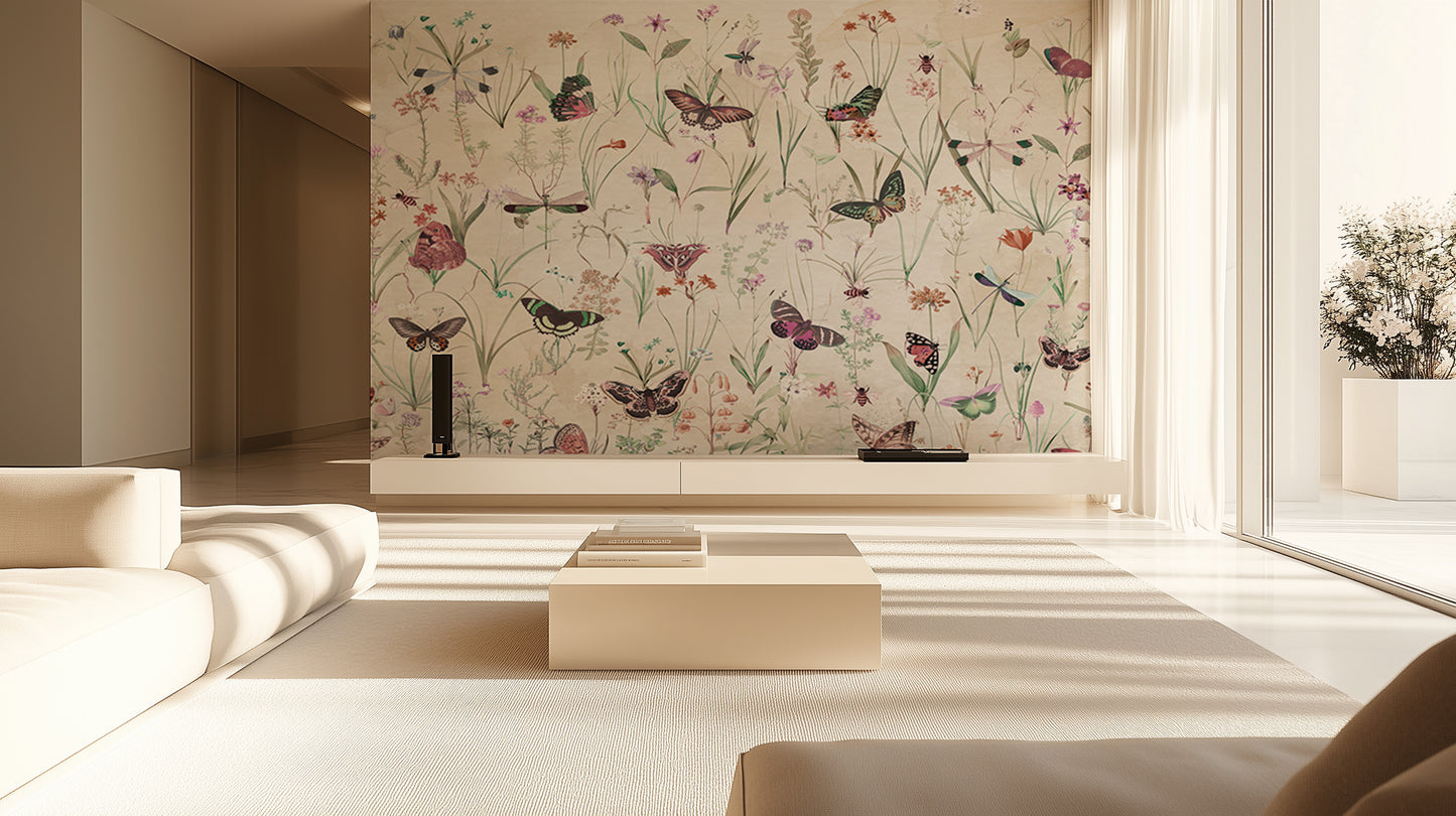 Butterfly Garden Botanical wallpaper - XWALLX