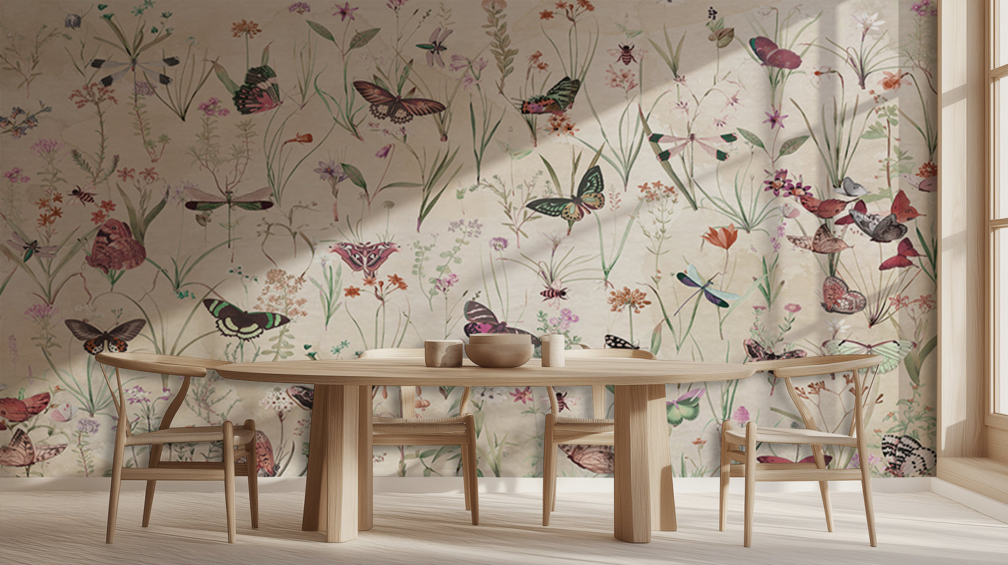 Butterfly Garden Botanical wall art - XWALLX