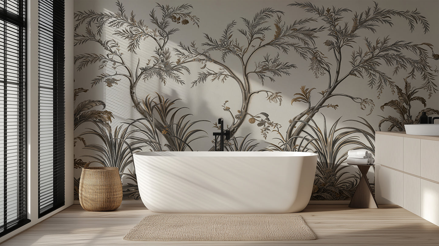 Serene Tropical Flora wall mural - XWALLX