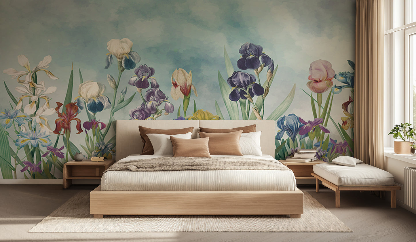 Vibrant Floral Iris wall decor - XWALLX