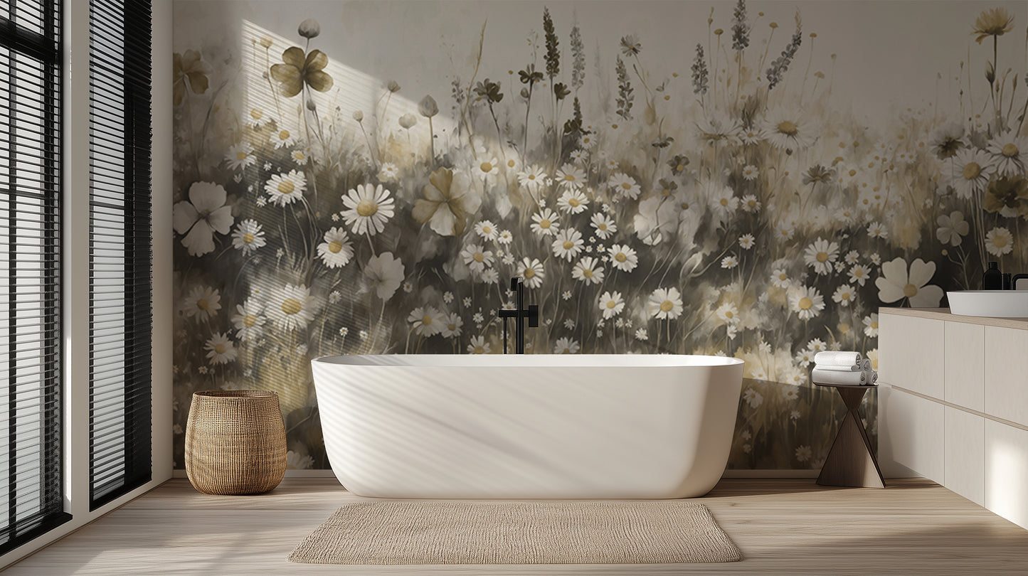 Serene Floral Meadow wallpaper mural - XWALLX