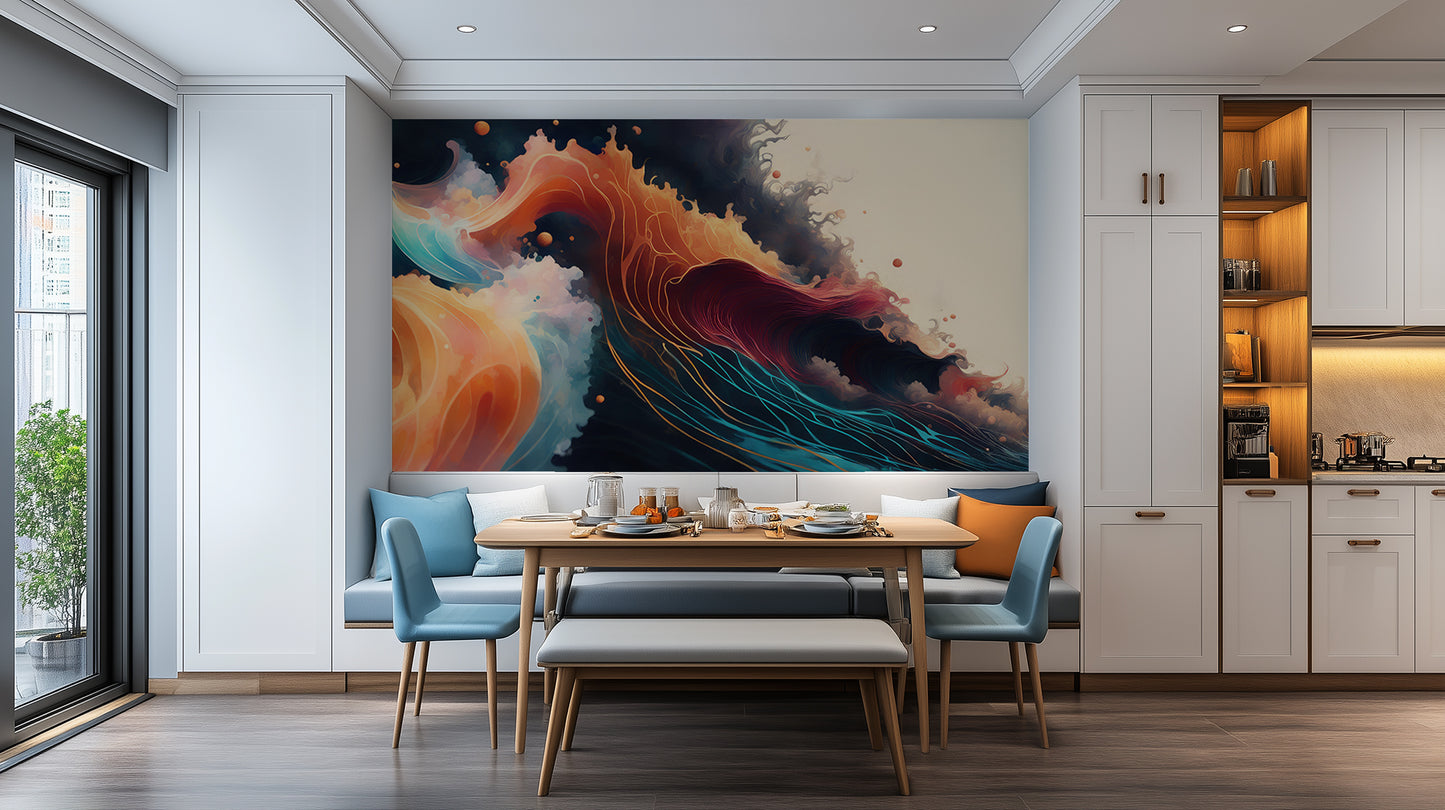 Ethereal Wave Fluidity wallpaper mural - XWALLX