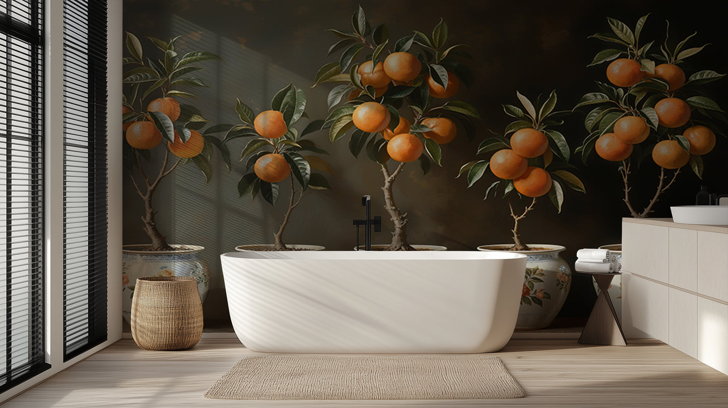 Vibrant Orange Trees wallpaper mural - XWALLX
