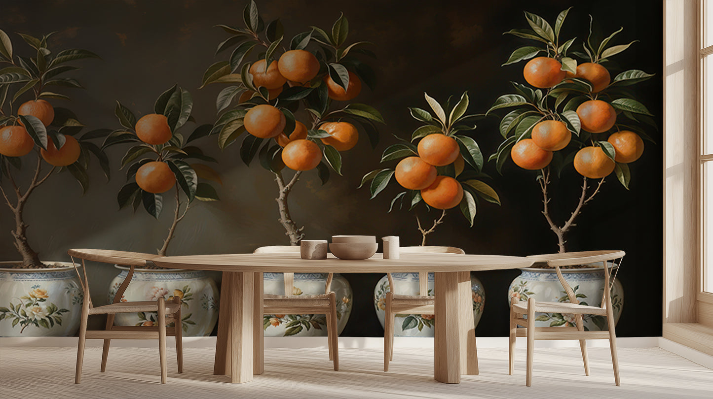 Vibrant Orange Trees wall art - XWALLX