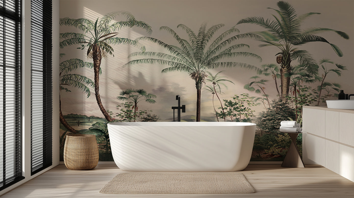 Tropical Palm Serenity wallpaper mural - XWALLX