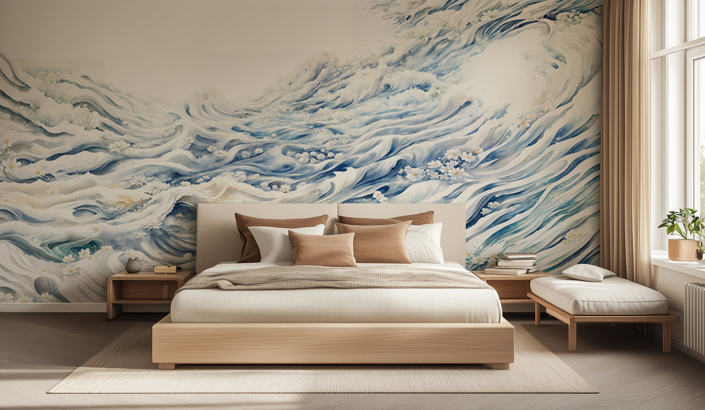 Flowing Waves Floral wall decor - XWALLX
