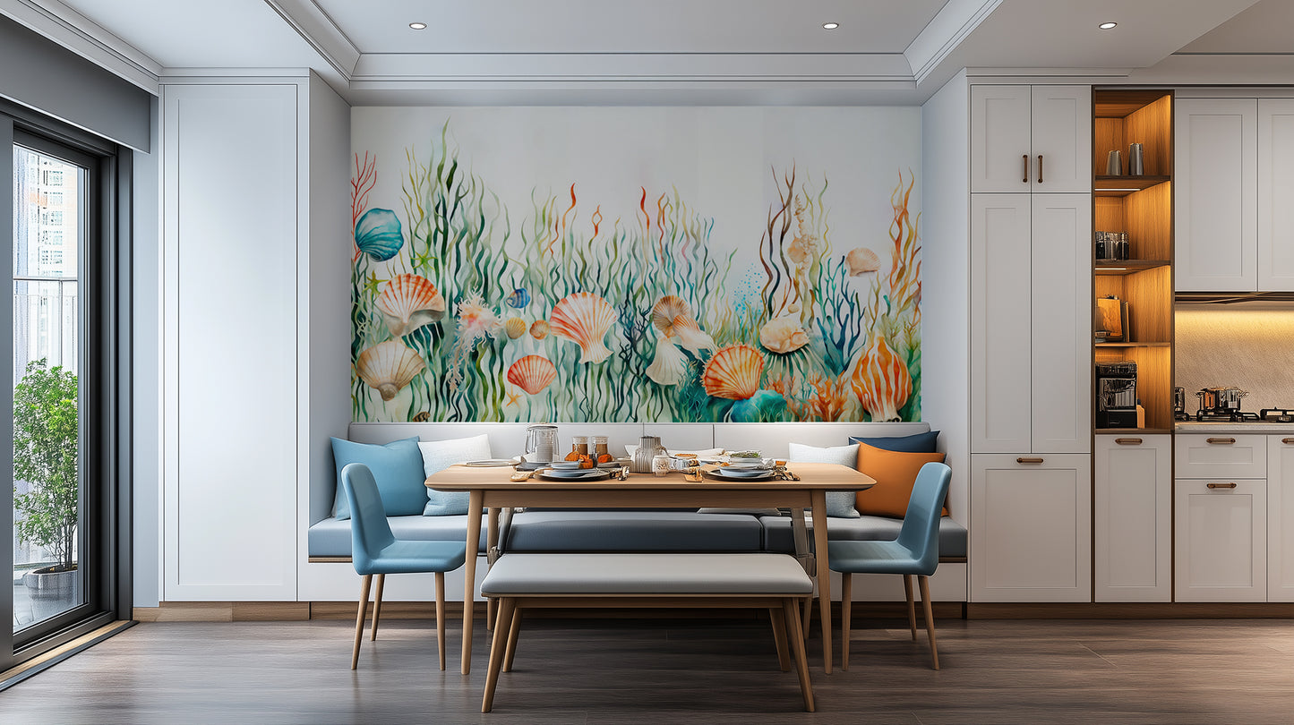 Oceanic Flora Seashell wall mural - XWALLX