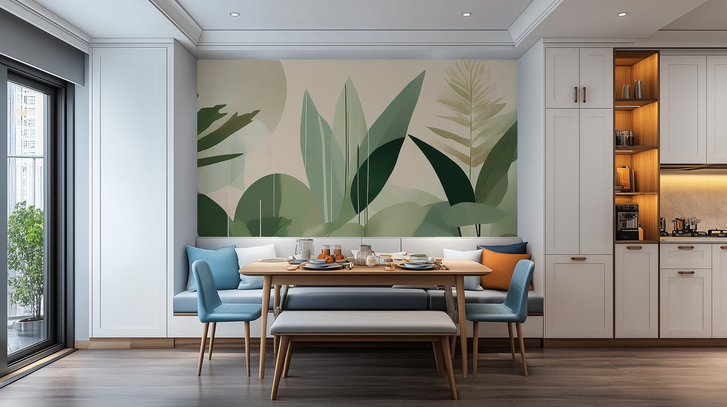 Abstract Leaf Forms wall mural - XWALLX