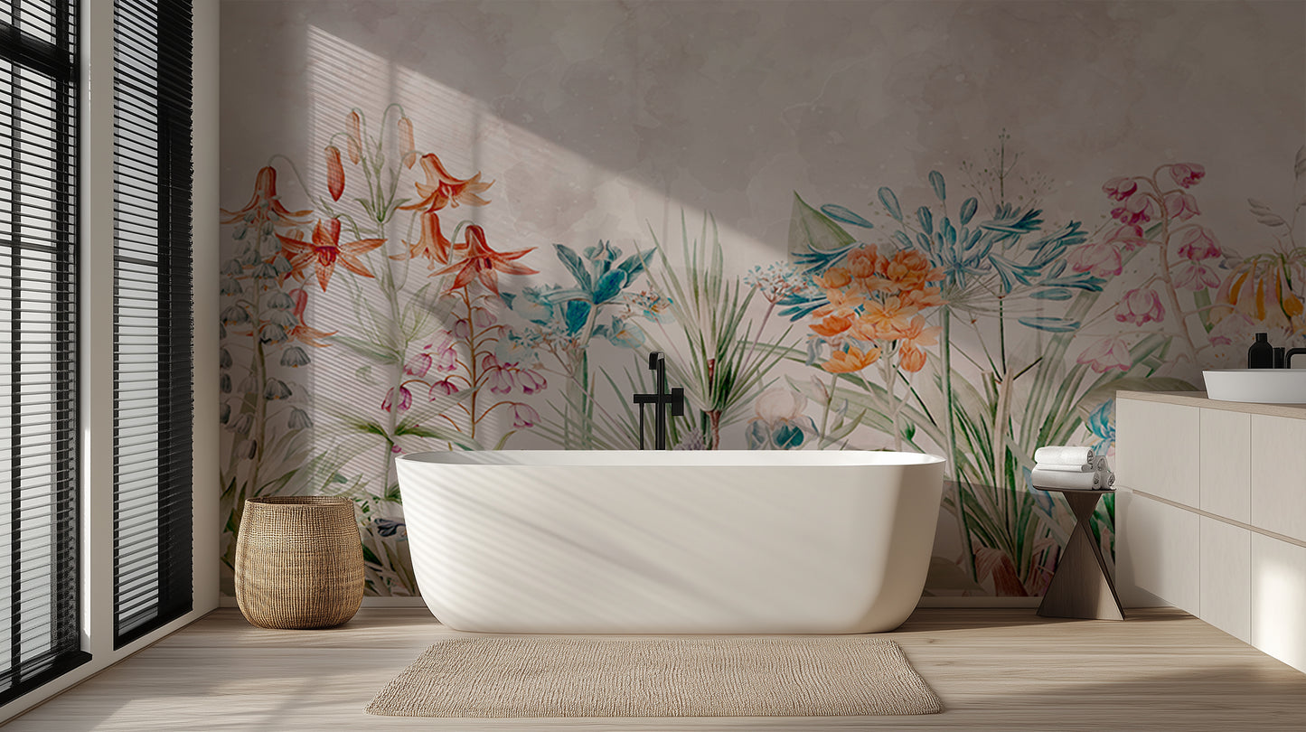 Vibrant Flora Artistic wallpaper mural - XWALLX