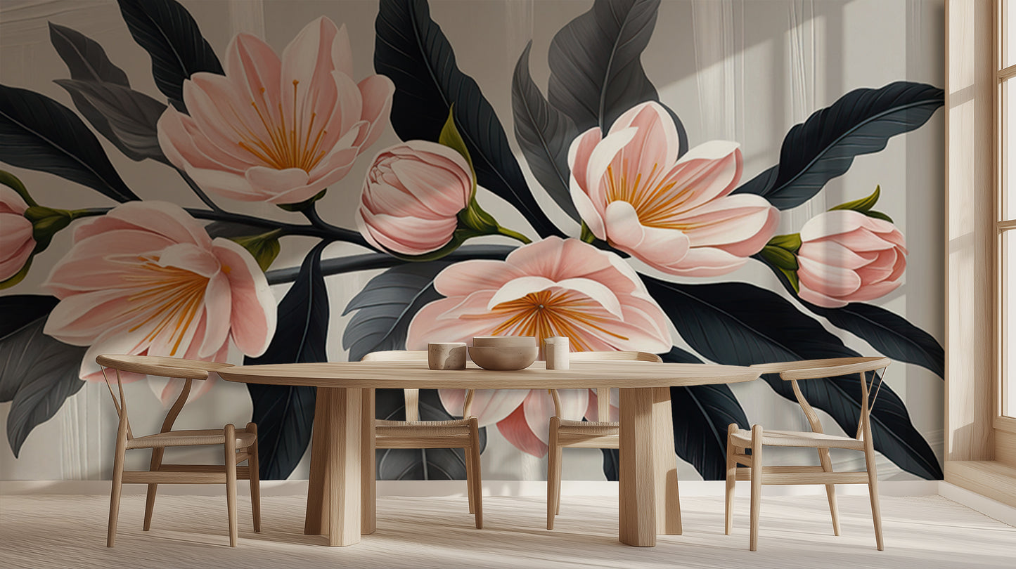 Soft Pink Magnolia Floral wall art - XWALLX