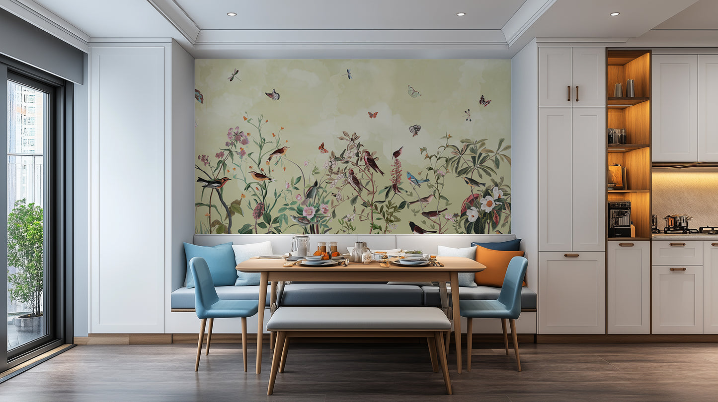 Songbird Botanical wall mural - XWALLX
