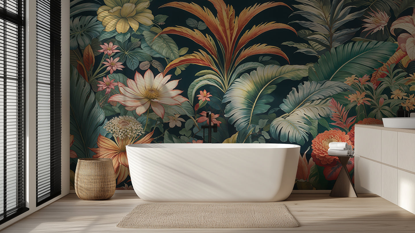 Vibrant Tropical Flora wallpaper mural - XWALLX