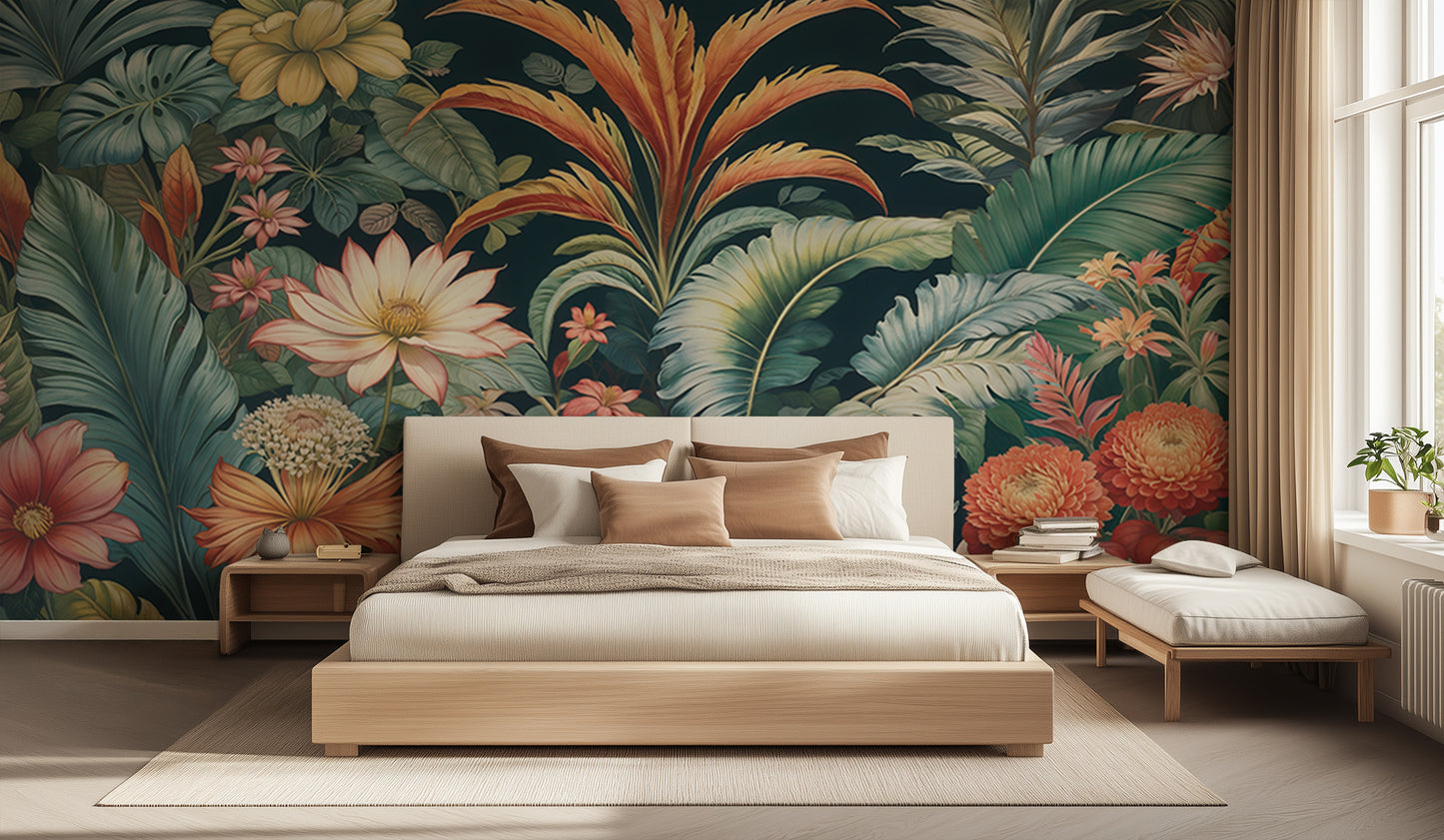 Vibrant Tropical Flora wall decor - XWALLX