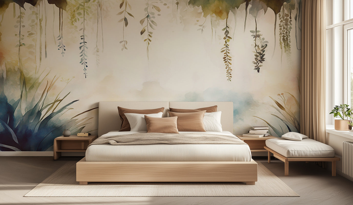 Whimsical Watercolor Greenery wall decor - XWALLX