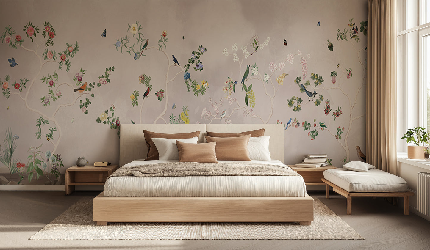 Chinoiserie Birds & Blossoms wall decor - XWALLX