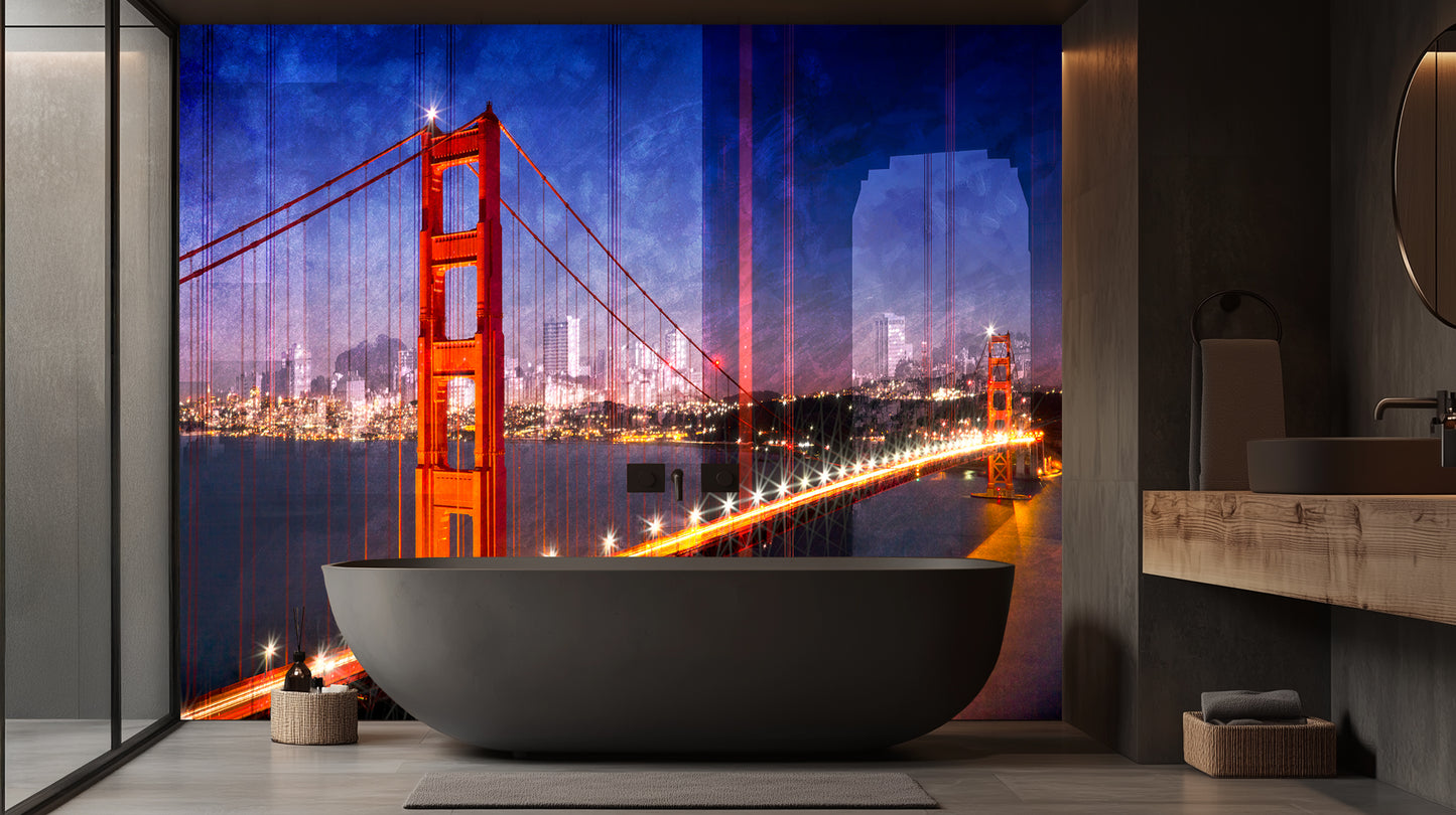 Golden Gate Nightscape wall mural - XWALLX