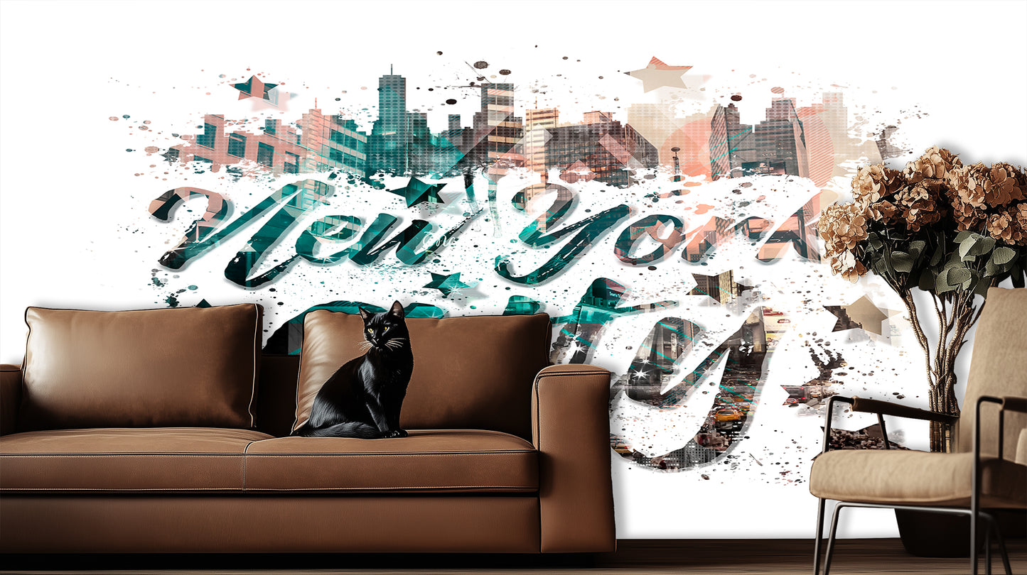 New York City Script Urban wall decor - XWALLX