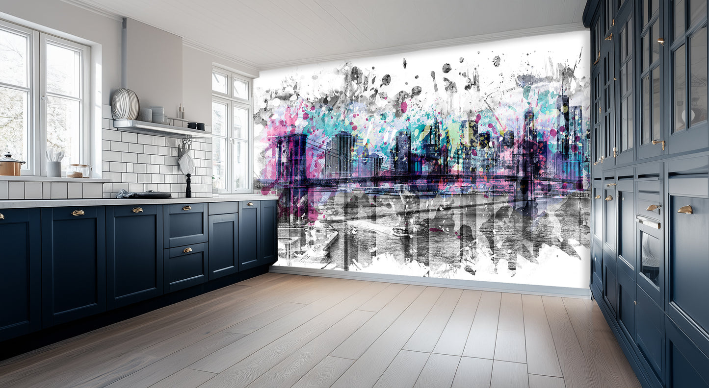 Abstract Cityscape Splatter wall art - XWALLX