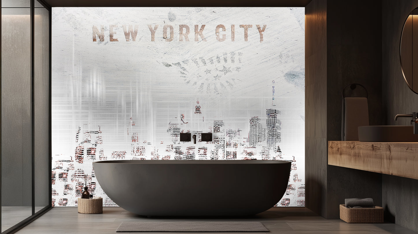 Distressed New York City wall mural - XWALLX