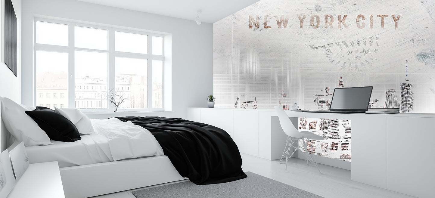 Distressed New York City wallpaper mural - XWALLX