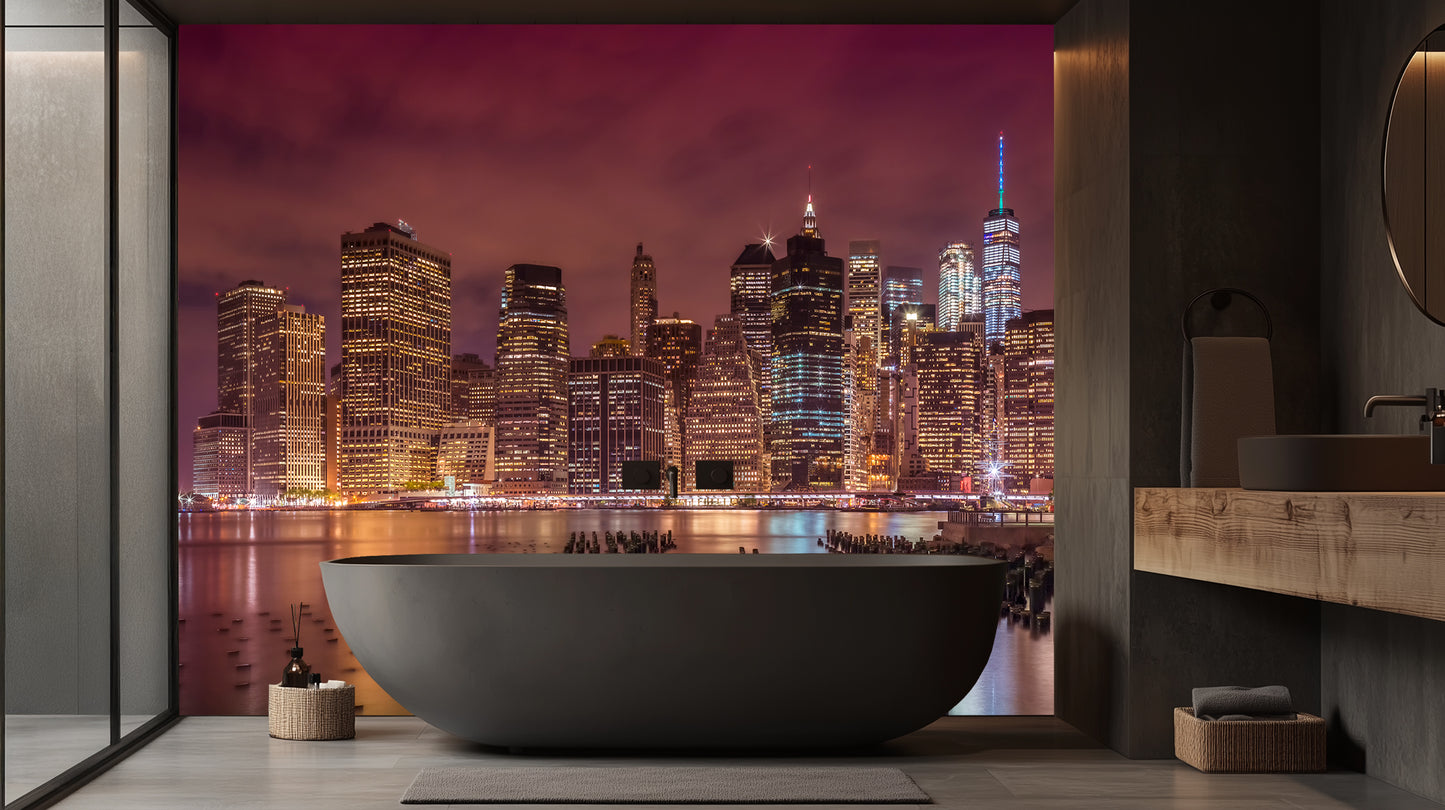 Manhattan Nightfall City wall mural - XWALLX
