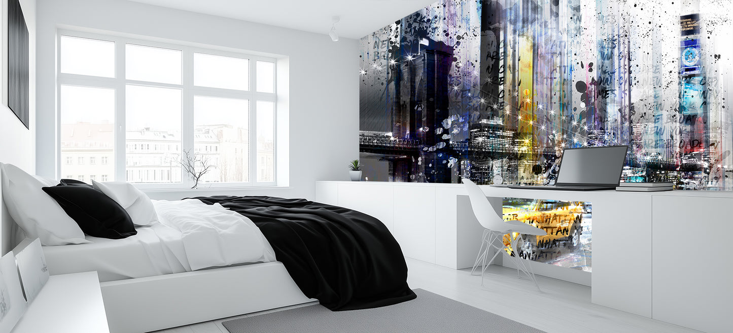 Abstract Cityscape New York wallpaper mural - XWALLX