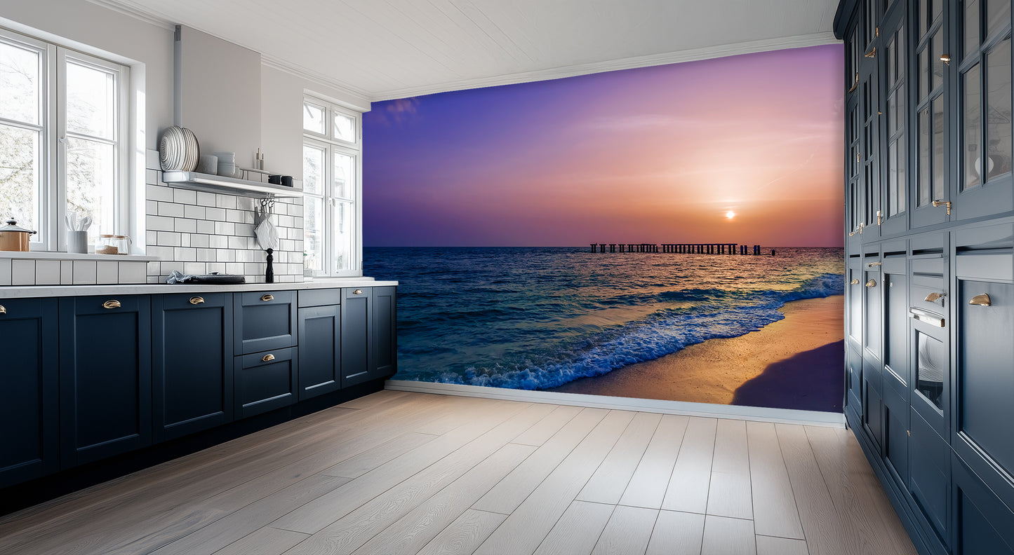 Serene Pier Sunset wall art - XWALLX