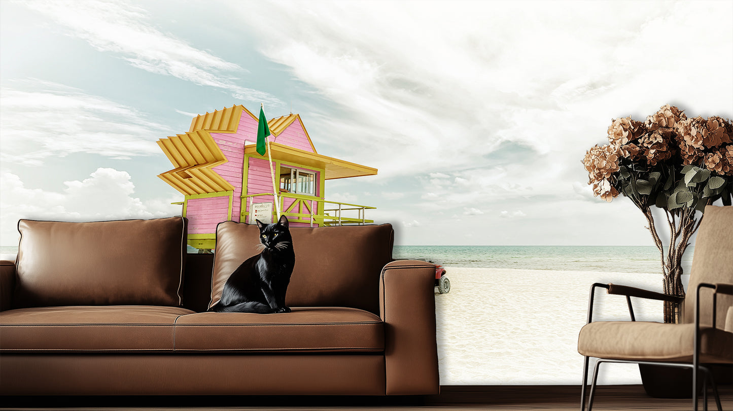 Miami Lifeguard Tower Beach wall decor - XWALLX