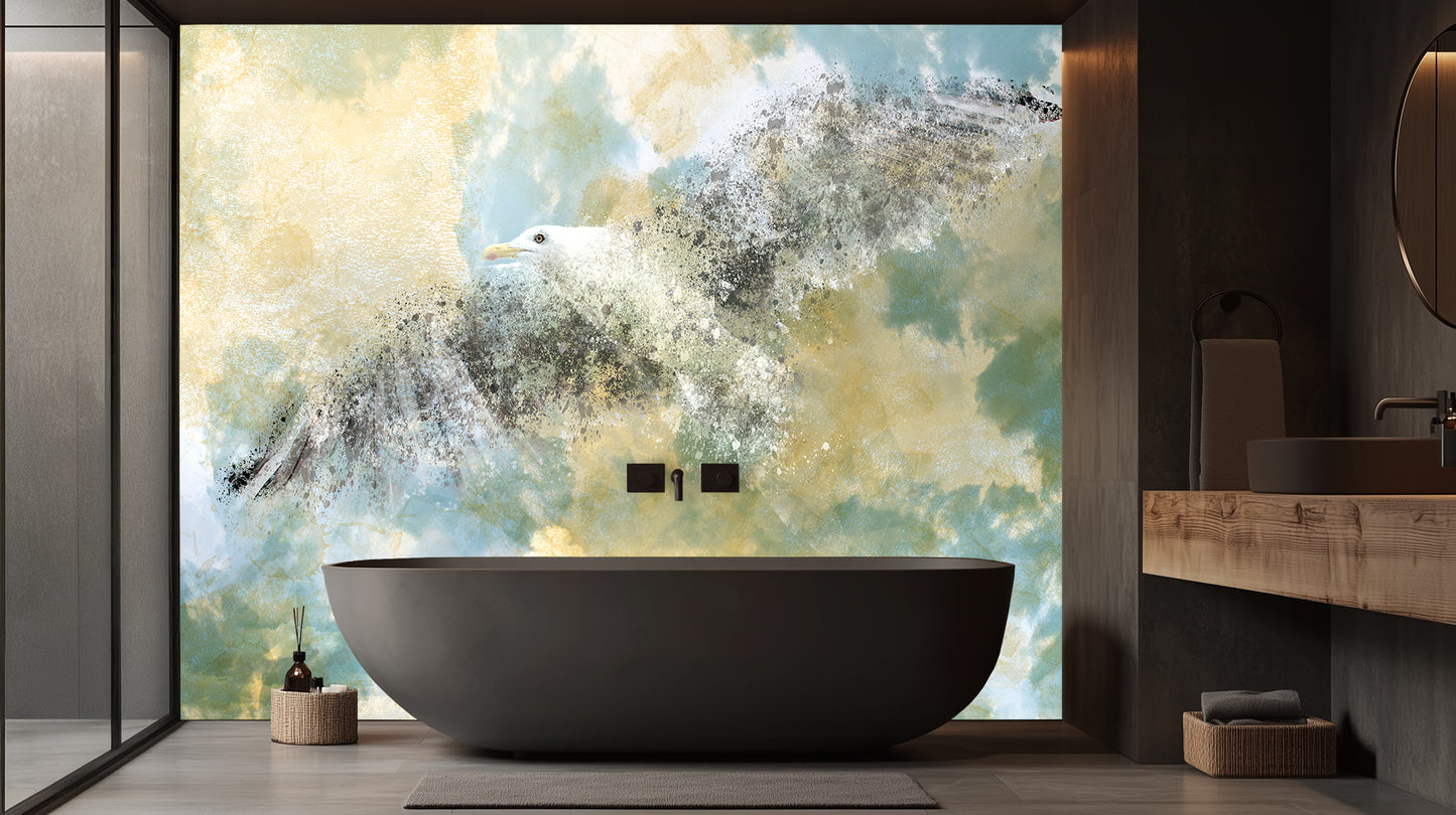 Soaring Seagull Abstract wall mural - XWALLX