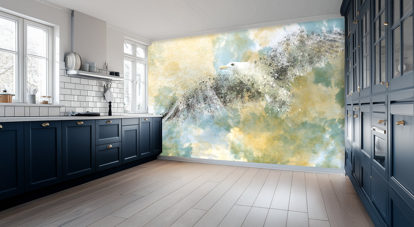 Soaring Seagull Abstract wall art - XWALLX