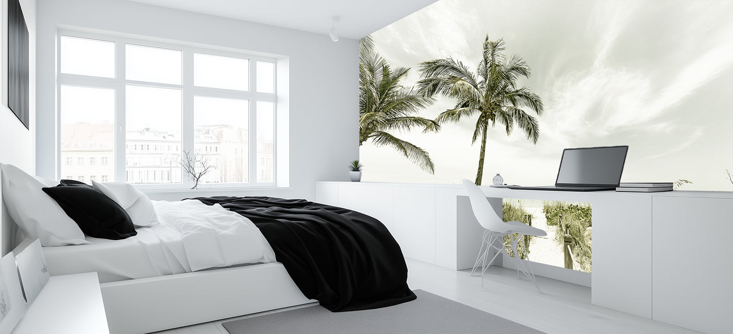 Oceanfront Bathtub Serenity wallpaper mural - XWALLX