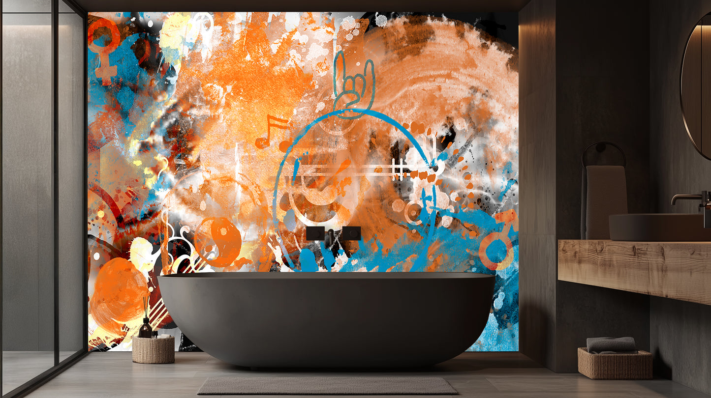 Rebellious Beat Abstract wall mural - XWALLX