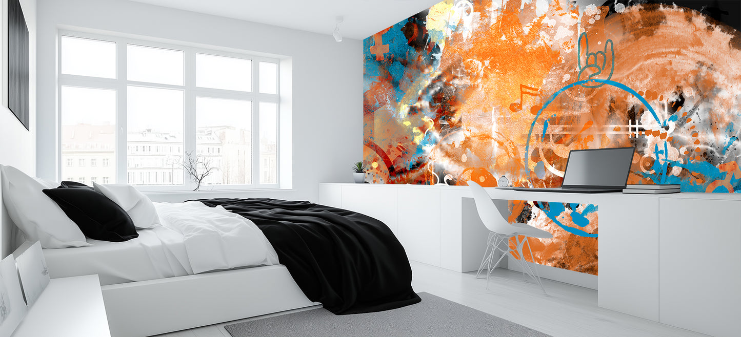 Rebellious Beat Abstract wallpaper mural - XWALLX