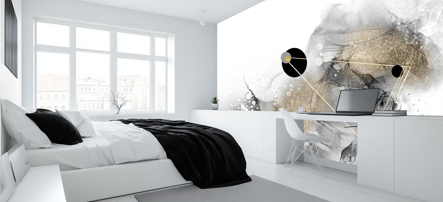 Gilded Ink Abstract wallpaper mural - XWALLX