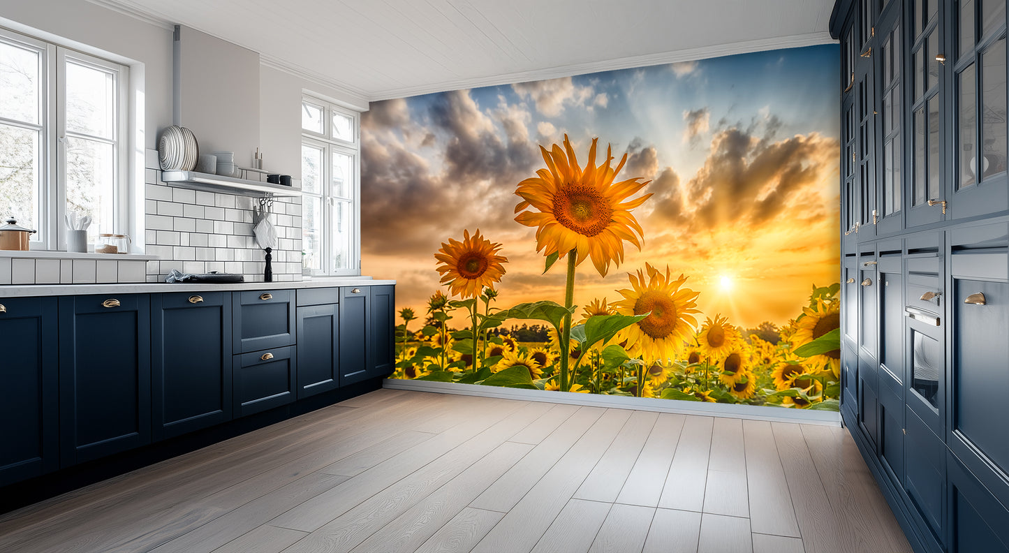 Sunset Sunflower Bath wall art - XWALLX