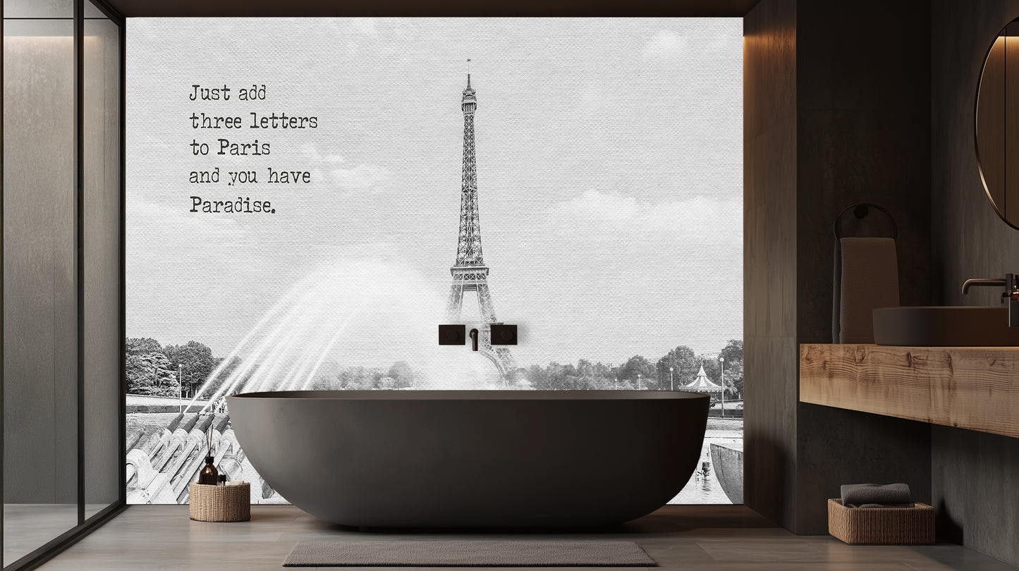 Paris Paradise Quote wall mural - XWALLX