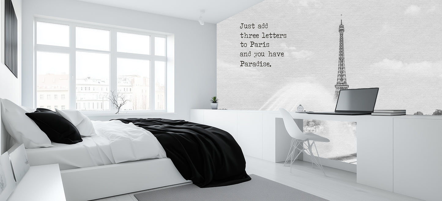 Paris Paradise Quote wallpaper mural - XWALLX