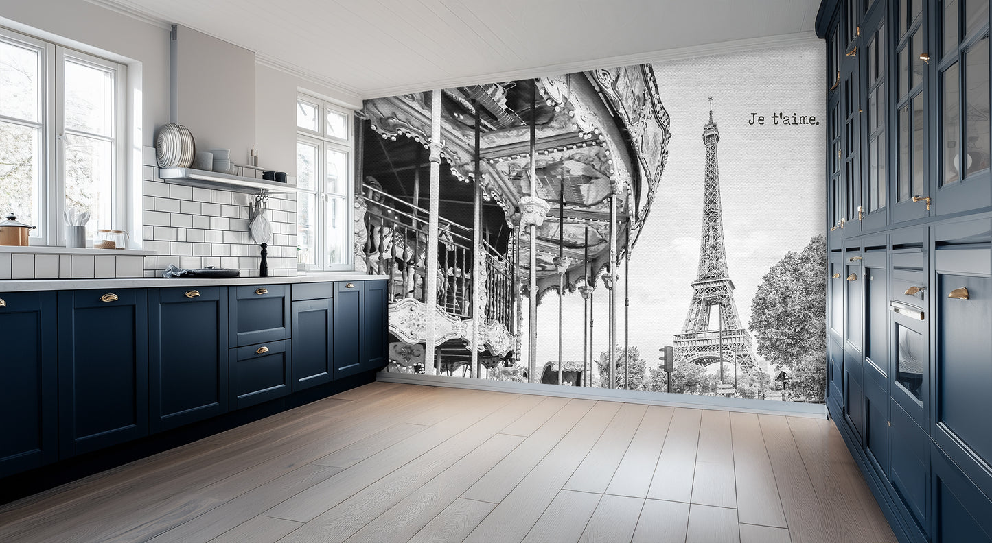 Parisian Carousel Eiffel Tower wall art - XWALLX