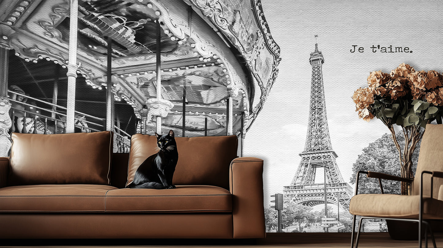 Parisian Carousel Eiffel Tower wall decor - XWALLX