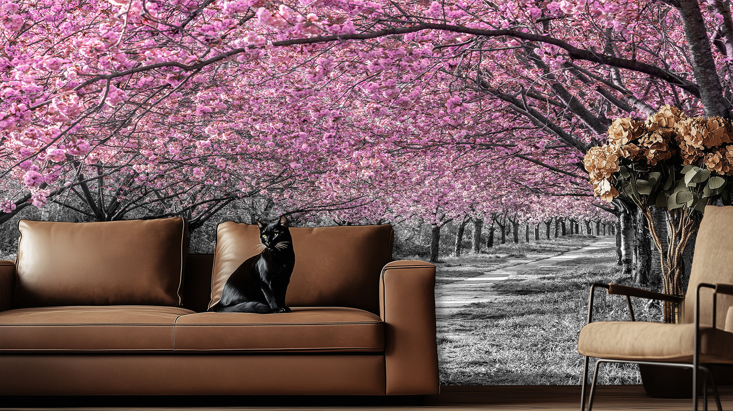 Pink Blossom Alley wall decor - XWALLX