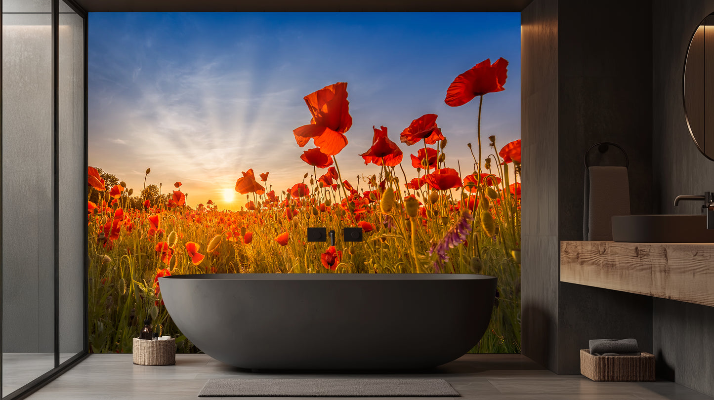 Golden Poppy Sunset wall mural - XWALLX