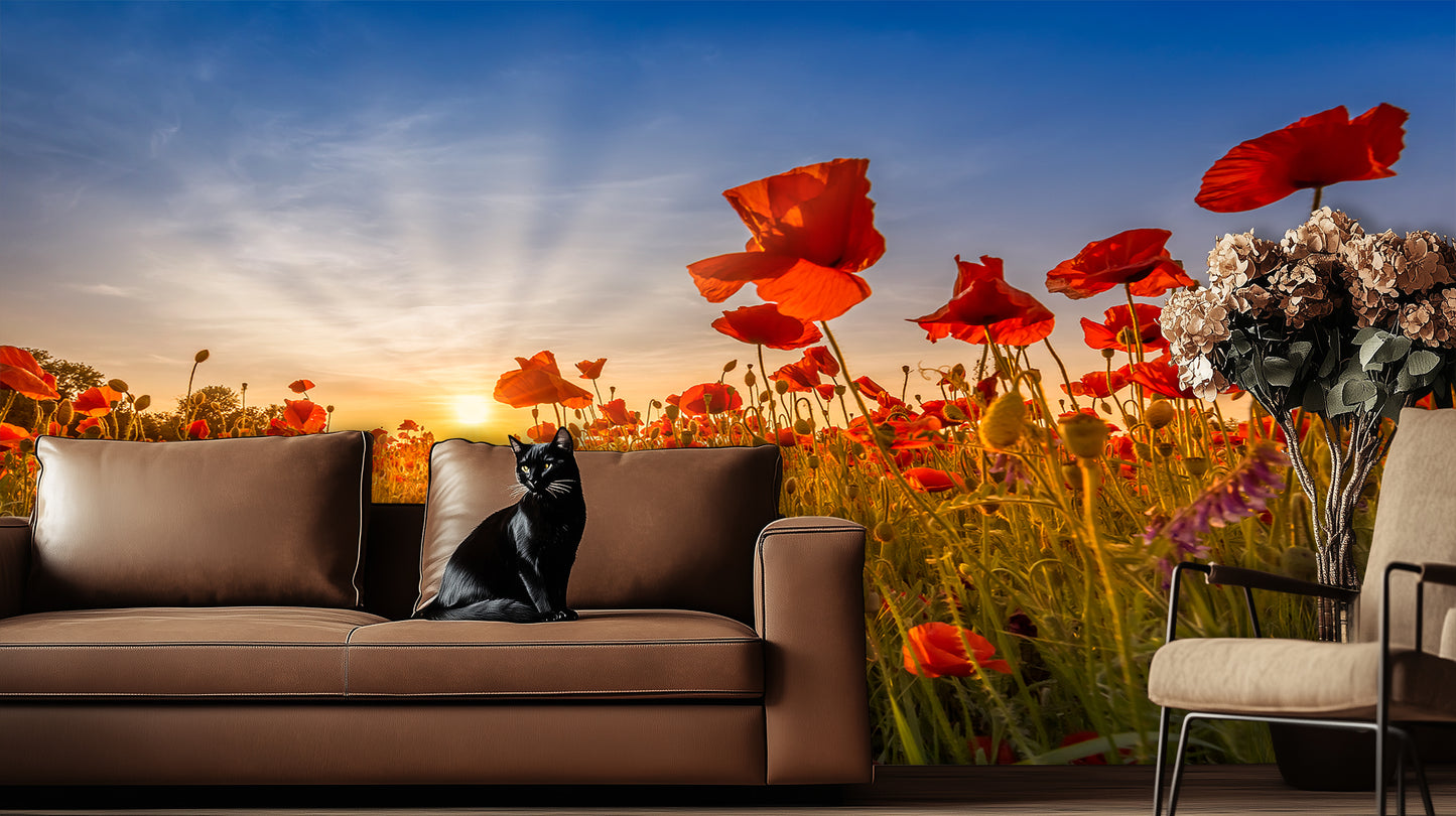 Golden Poppy Sunset wall decor - XWALLX