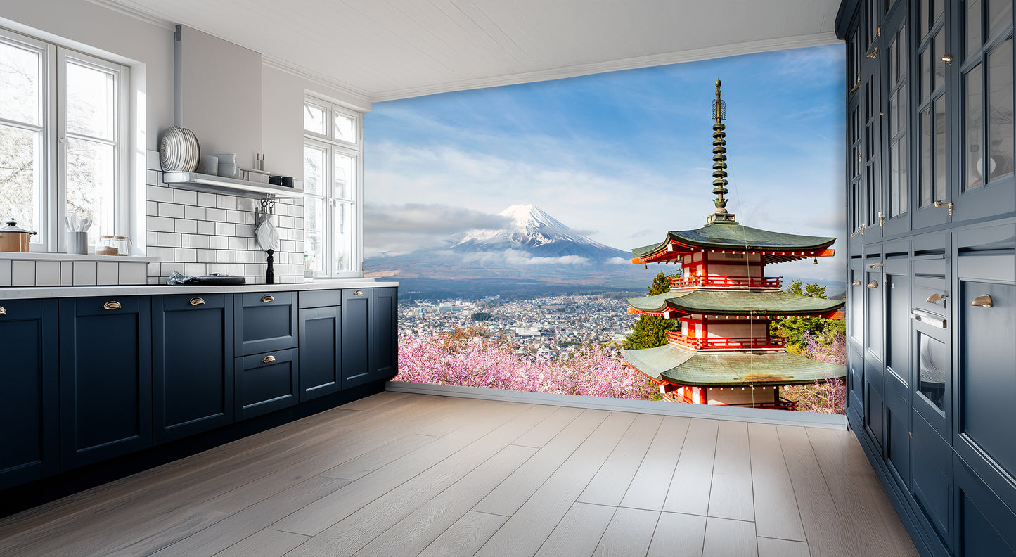 Mount Fuji Pagoda Vista wall art - XWALLX