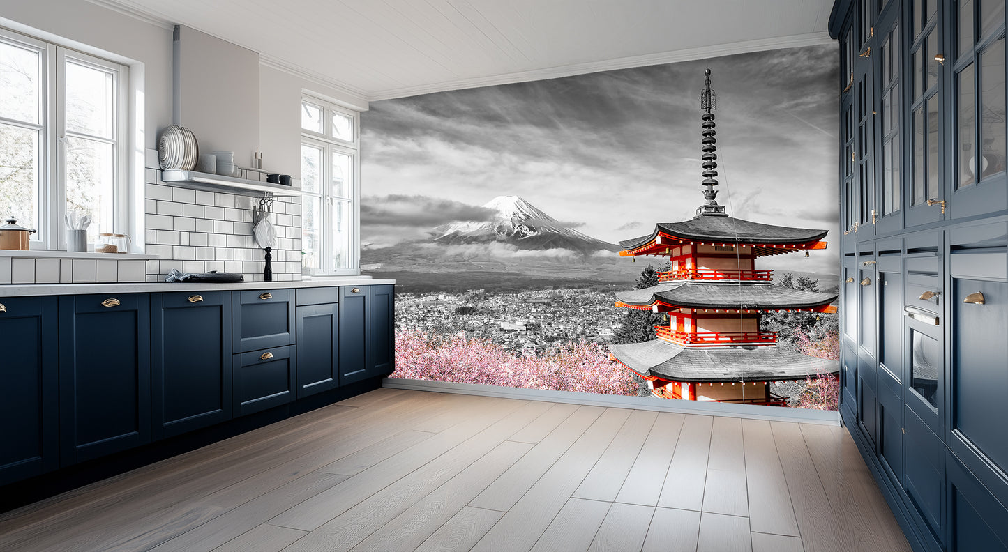 Majestic Mount Fuji Pagoda wall art - XWALLX
