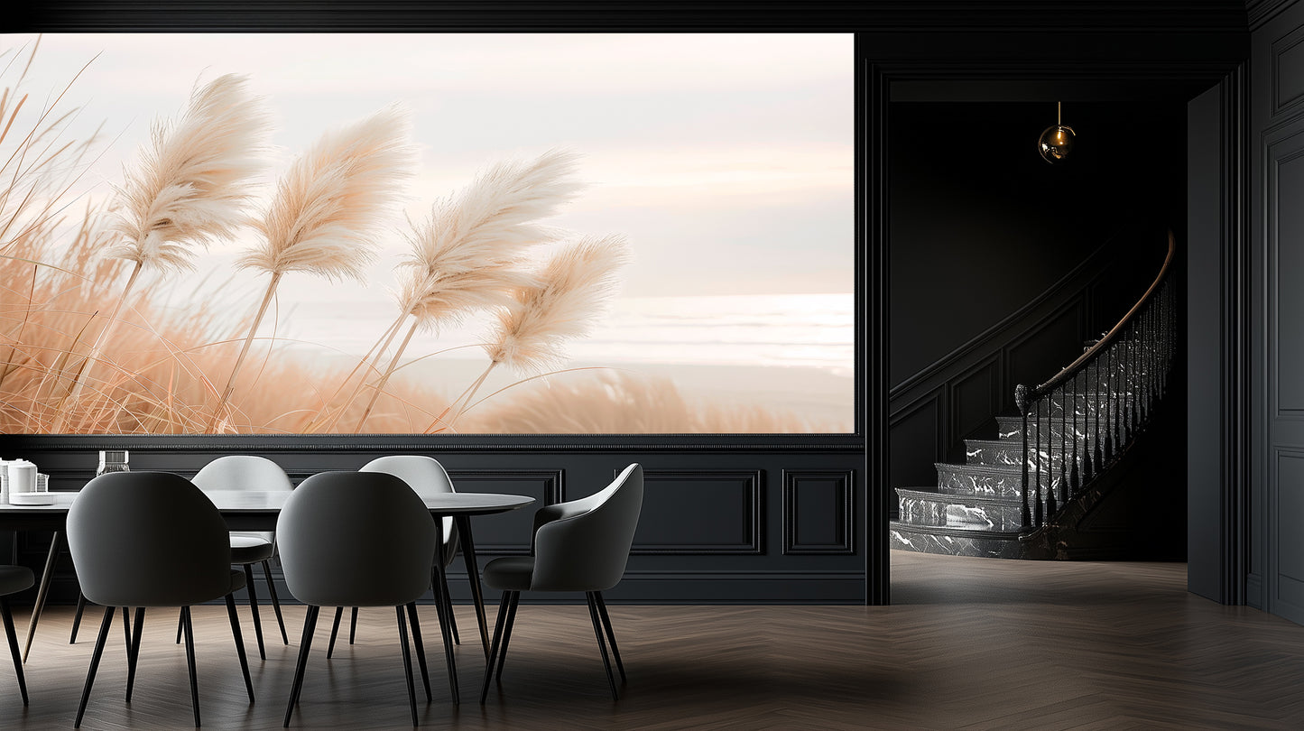 Soft Pampas Grass Wall Mural for Refined Spaces wallpaper - XWALLX